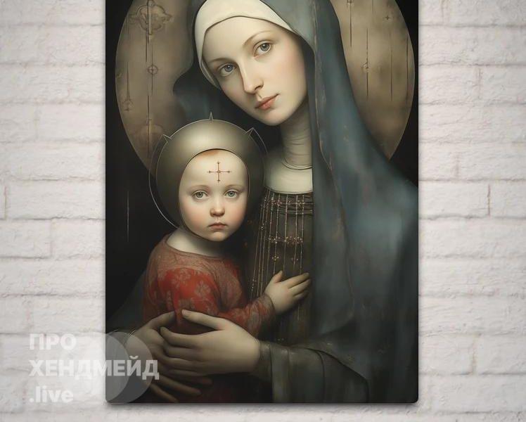 Принт на металле Мадонна с младенцем