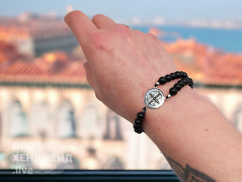 Rosary made of natural agate and 925* sterling silver