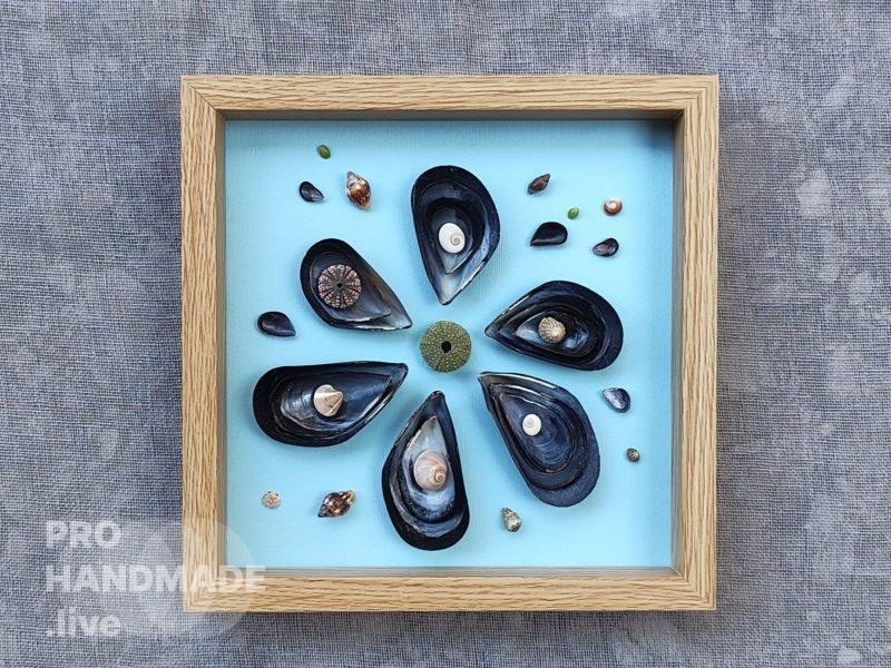 Картина из ракушек Sea flower